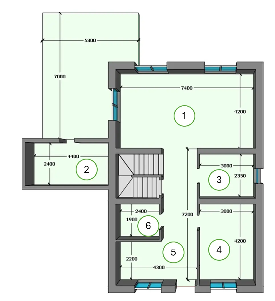 Планування 1го поверху